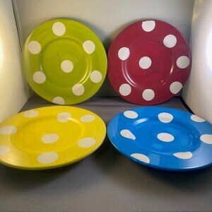 I Godinger "Bungalow" Polka Dot Dessert Plates Set of 4 Home Essentials & Beyond